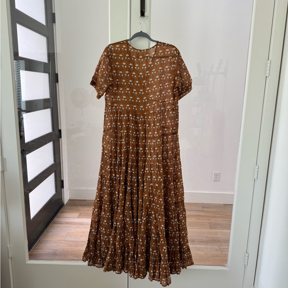 Daughters of India Chaaya Tiered Maxi Dress in Chai - Picture 4 of 6